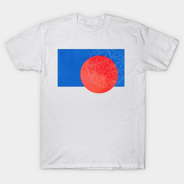 Geometric Abstract Parametric Design (Conections Red and blue) T-Shirt by myyylla